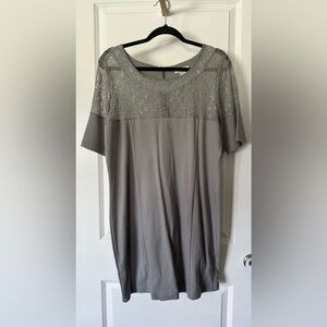 Gray Lace and Body Con Dress